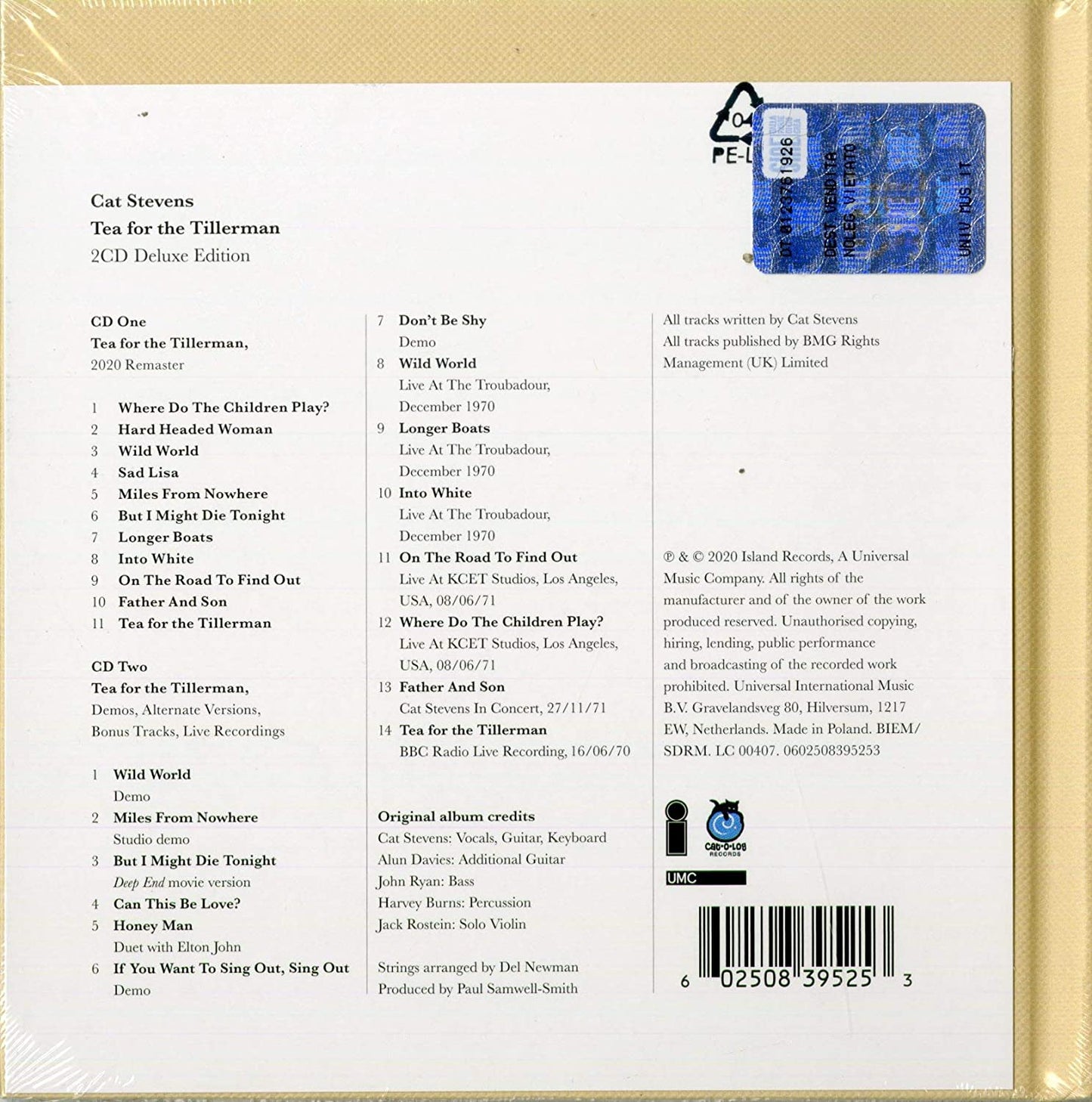 Stevens, Cat/Yusuf/Tea For the Tillerman (Deluxe 2CD)