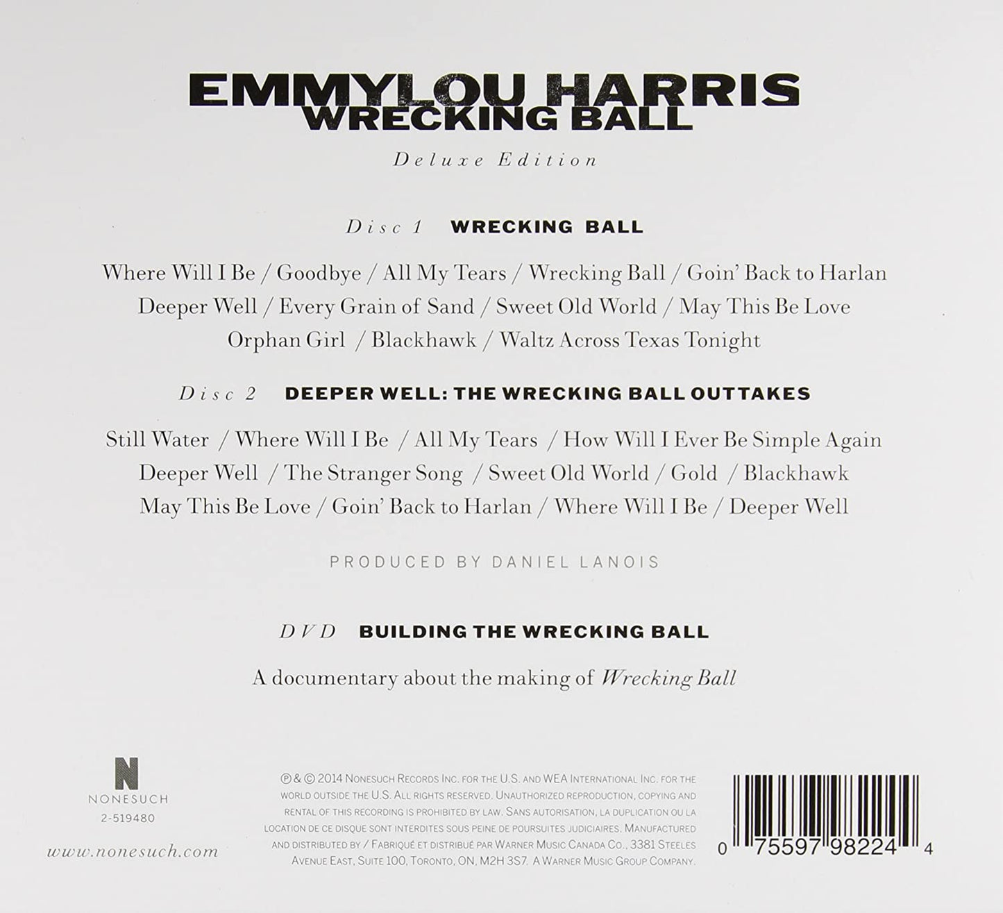 Harris, Emmylou/Wrecking Ball: Deluxe (2CD+DVD)