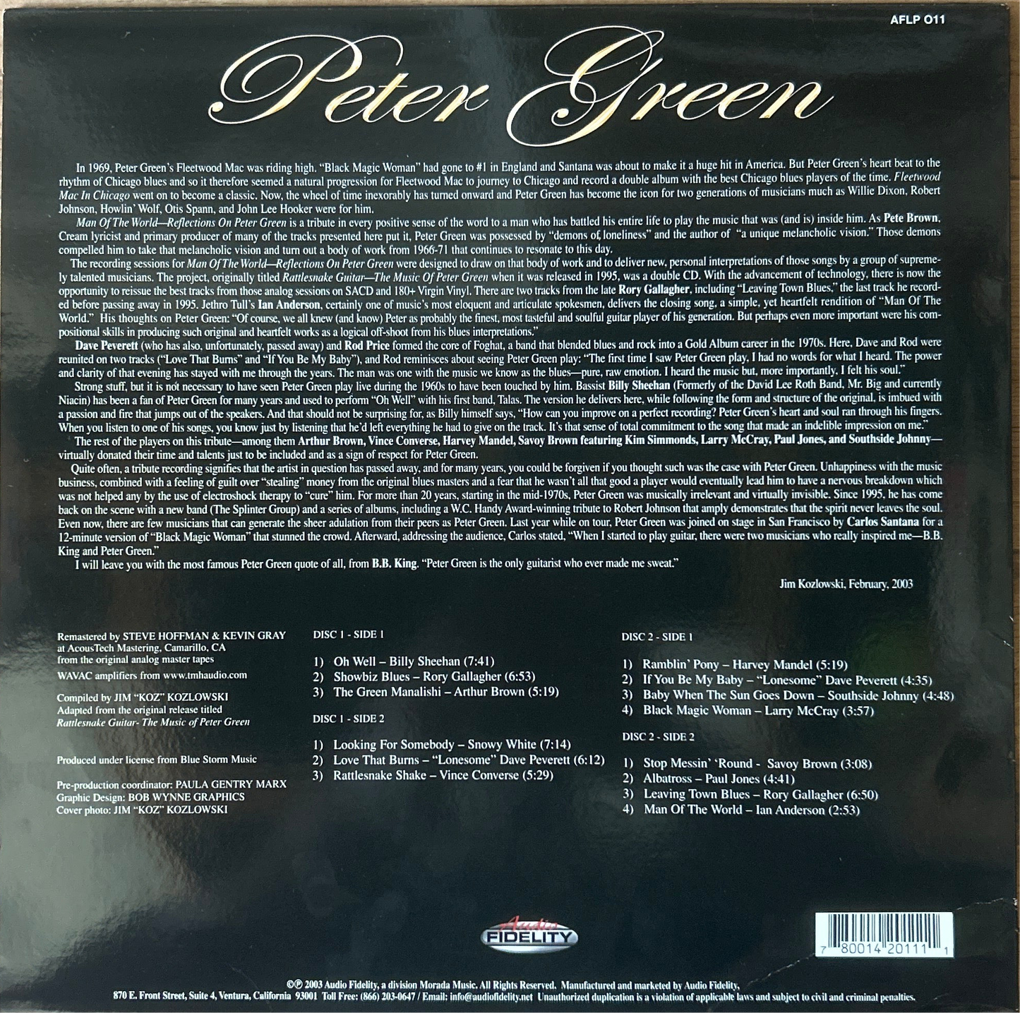 [Used LP] Various / Man Of The World (Reflections On Peter Green)