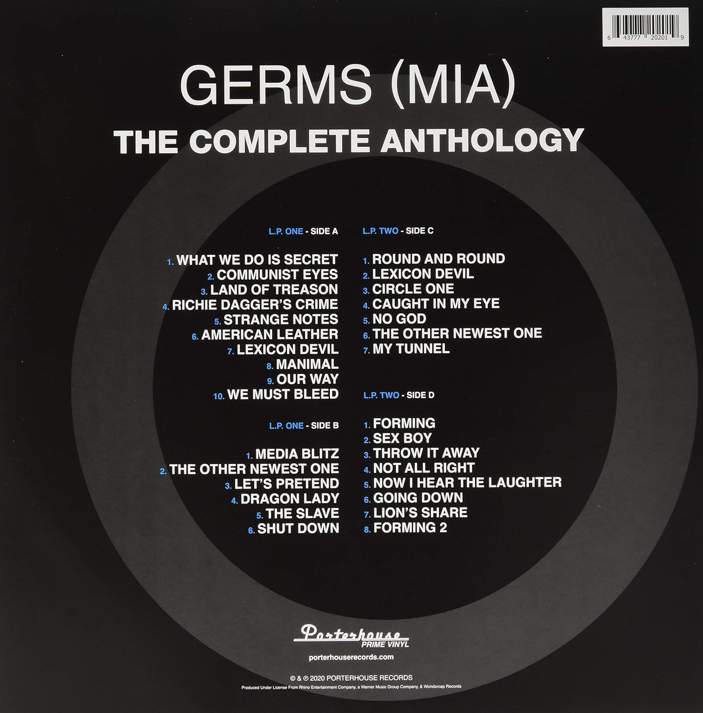 Germs/M.I.A.- Complete Anthology (Black & Blue Vinyl) [LP]