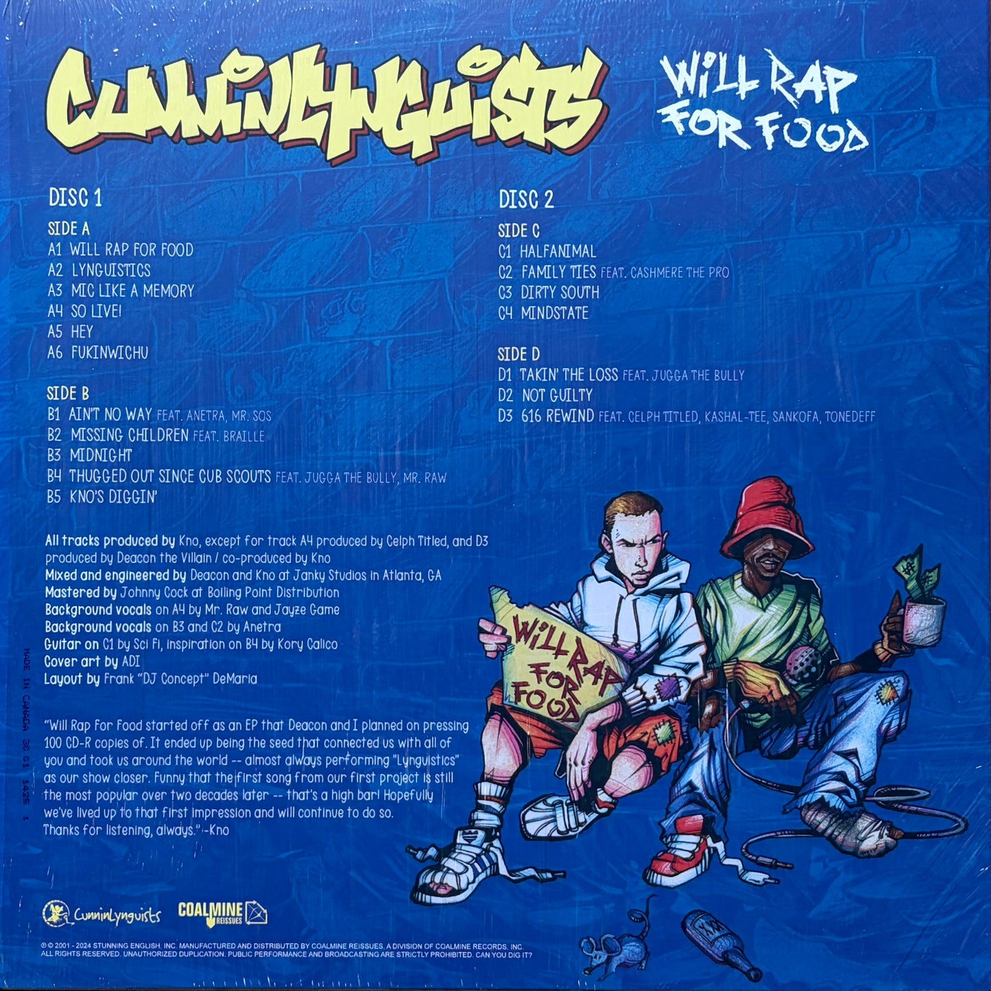 [Used LP] CunninLynguists / Will Rap For Food