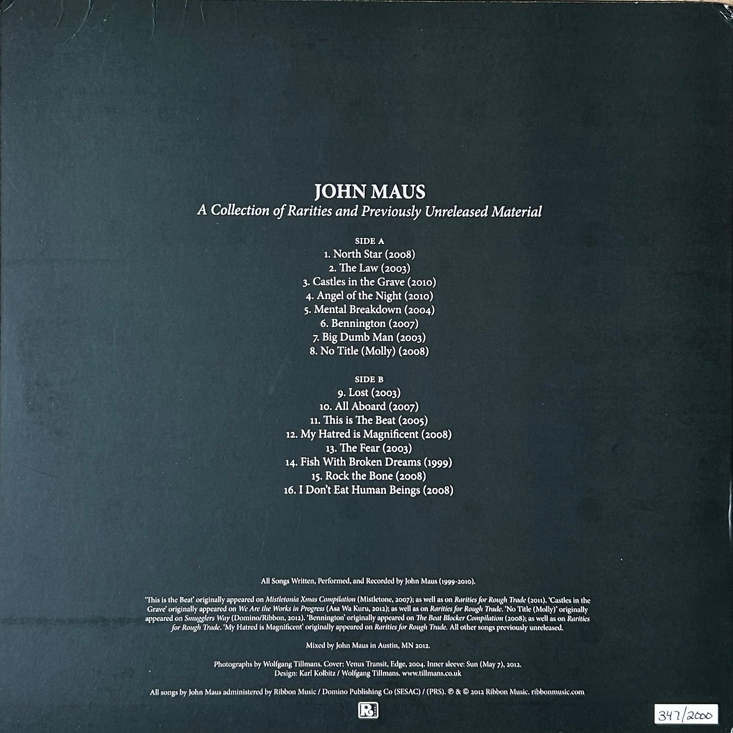 [Used LP] Maus, John / A Collection Of Rarities And Previously Unreleased Material