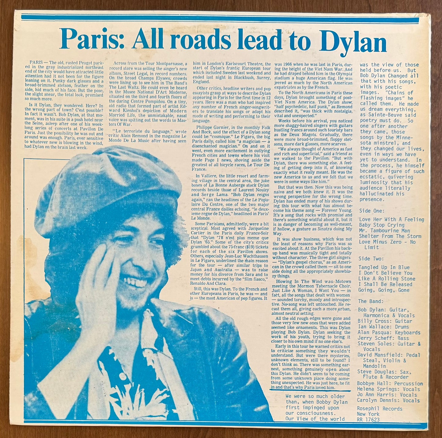 [Used LP] Bob Dylan / Paris: All Roads Lead To Dylan (Live LA 6/5/1978)