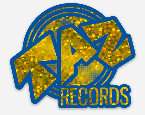 Taz Records Glitter Sticker 3" x 2.5"