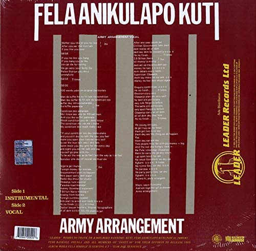 Kuti, Fela/Army Arrangement [LP]