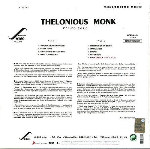 Monk, Thelonious/Piano Solo [LP]