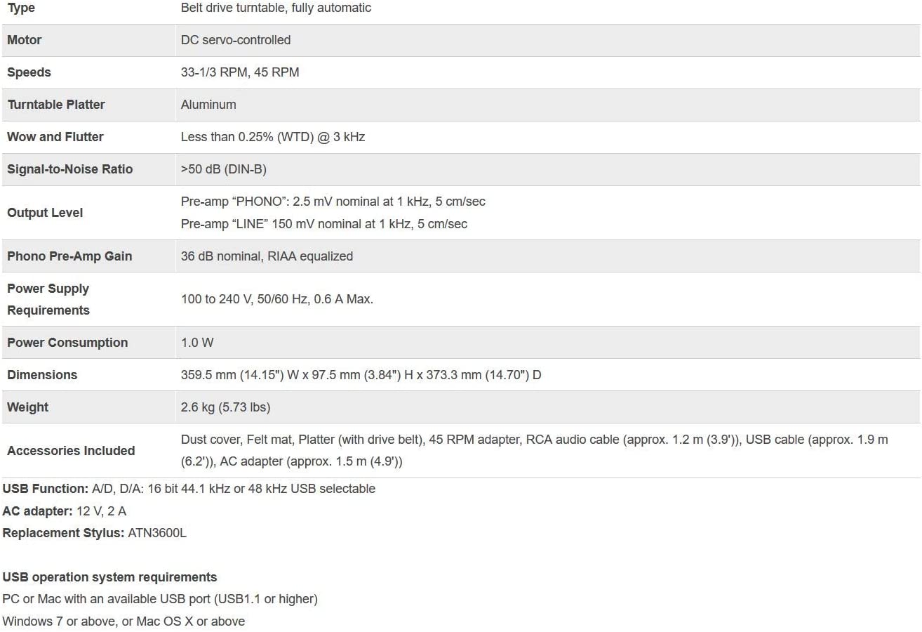 Audio-Technica/AT-LP60XUSB-BK - Black [Turntable]