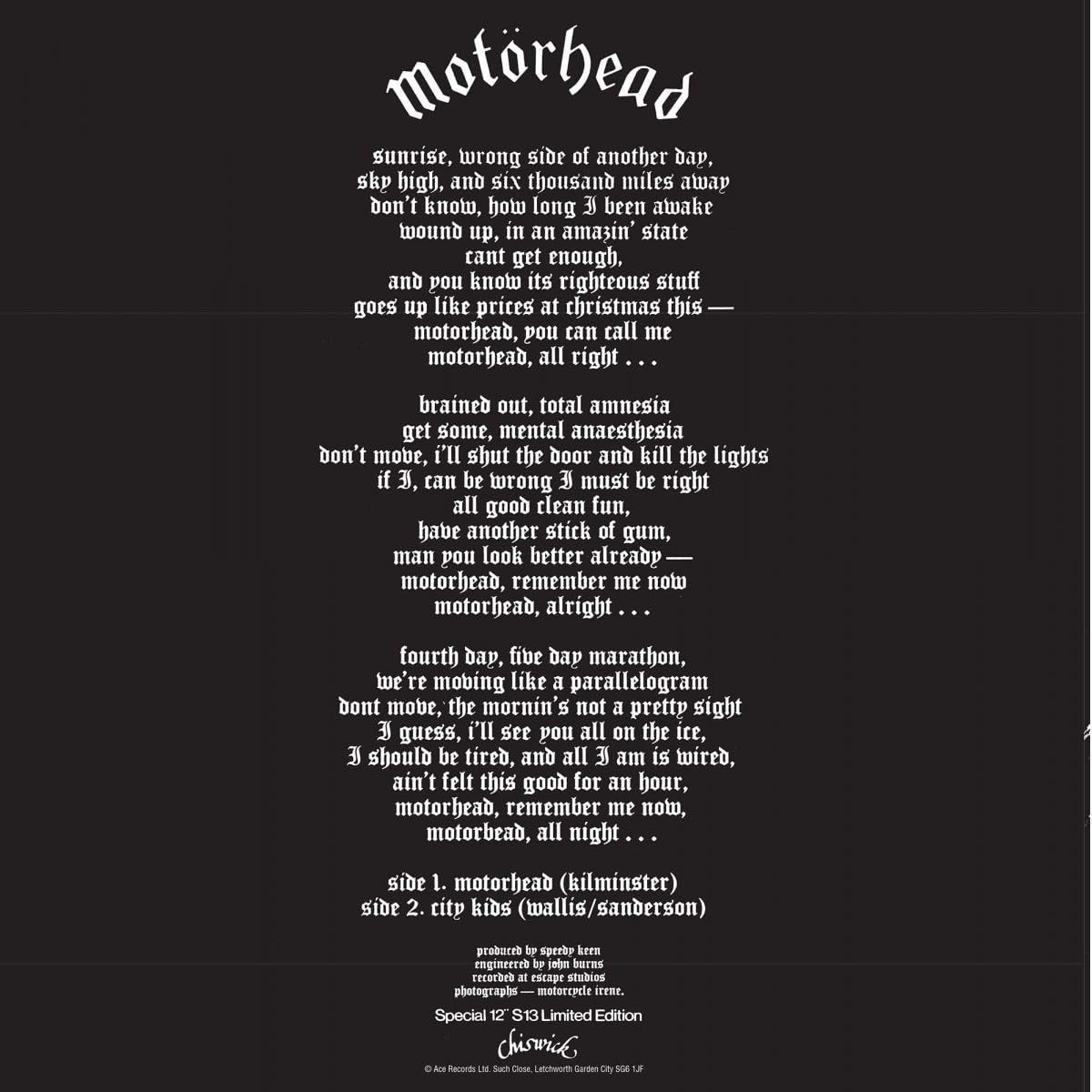 Motorhead/Motorhead/City Kids [LP]