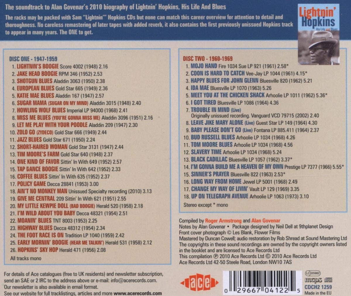 Hopkins, Lightnin'/His Blues (2CD) [CD]