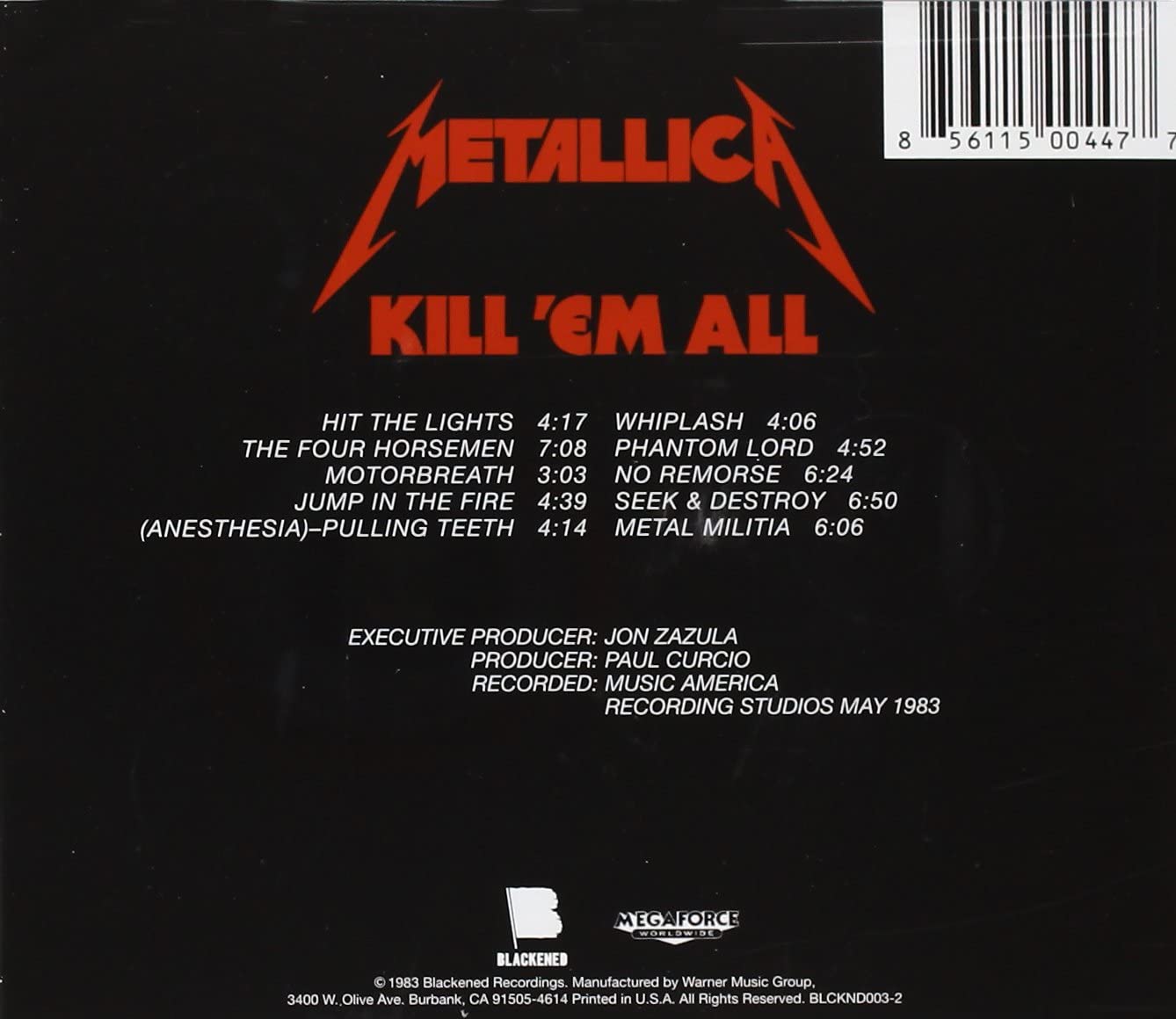 Metallica/Kill 'Em All [CD]