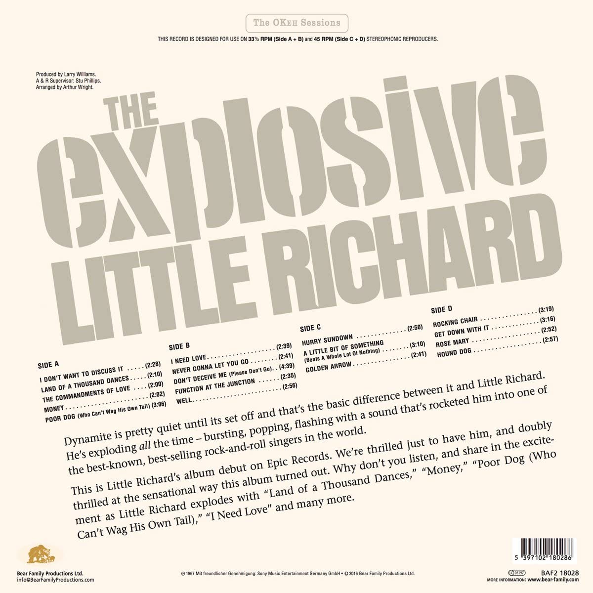 Little Richard/The Explosive (Bear Family) (2LP) [LP]