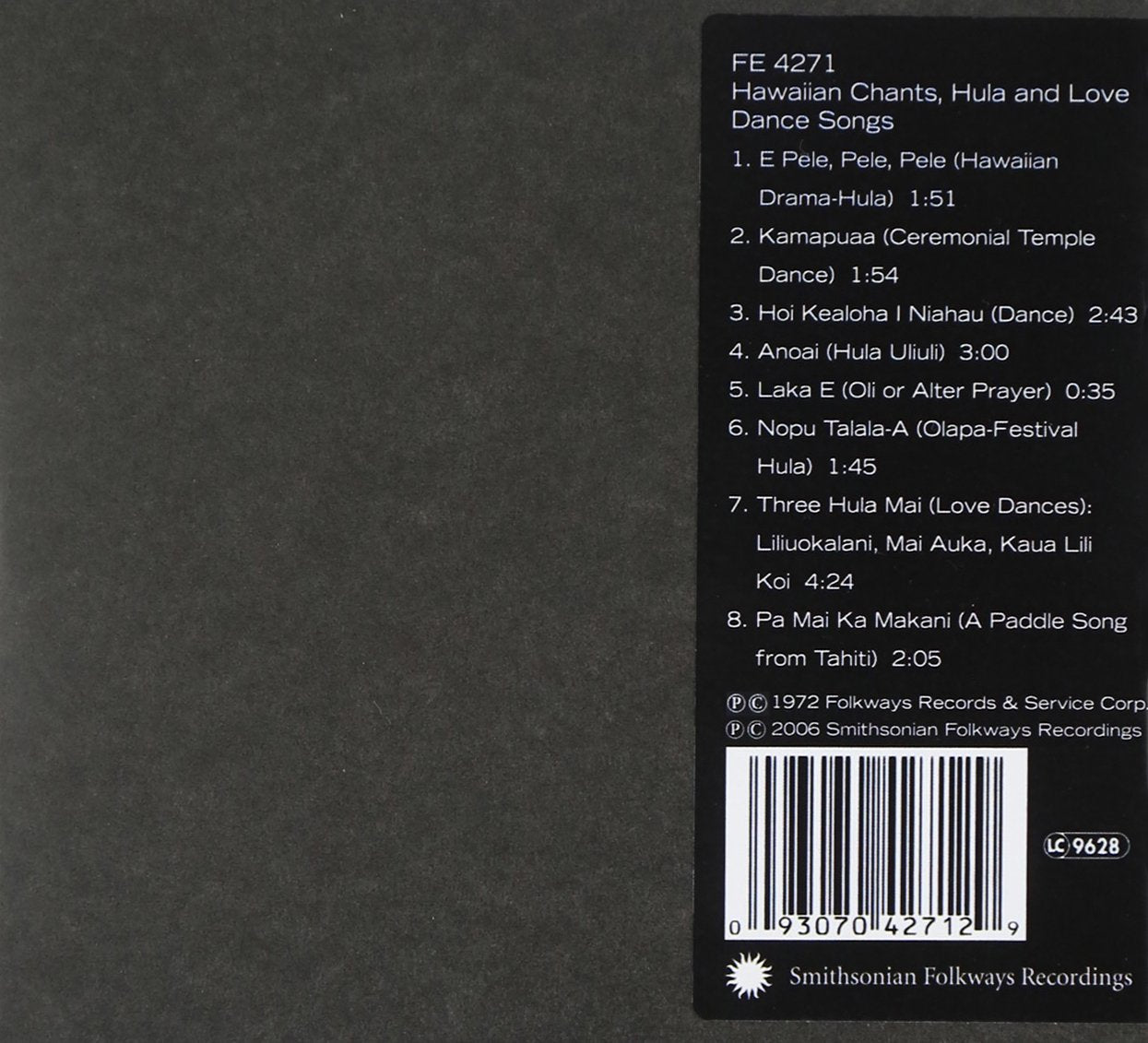 Smithsonian Folkways/Hawaiian Chants, Hula And Love-Dance Songs [CD]