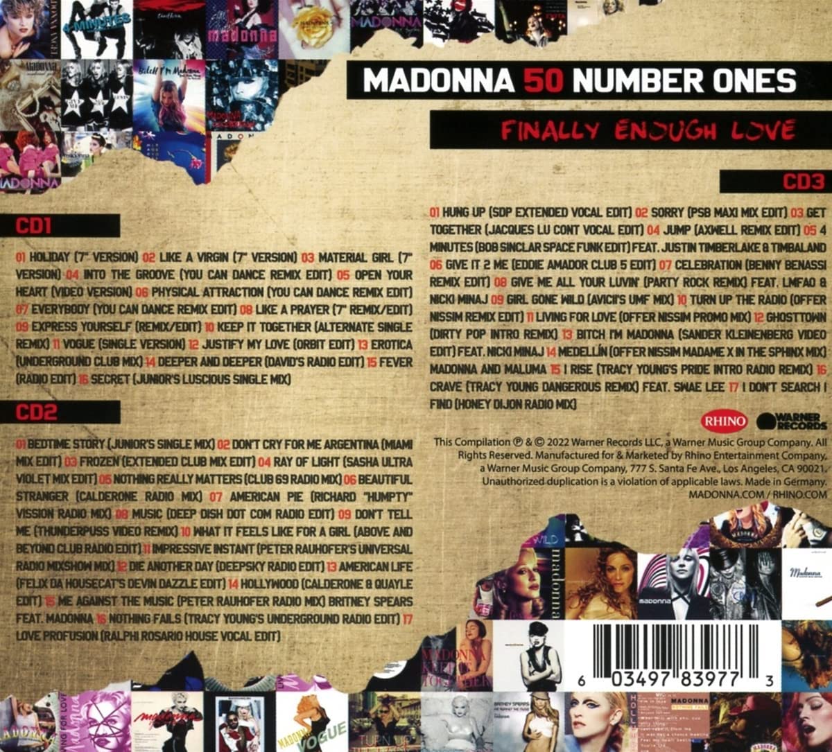 Madonna/Finally Enough Love: 50 Number Ones [CD]