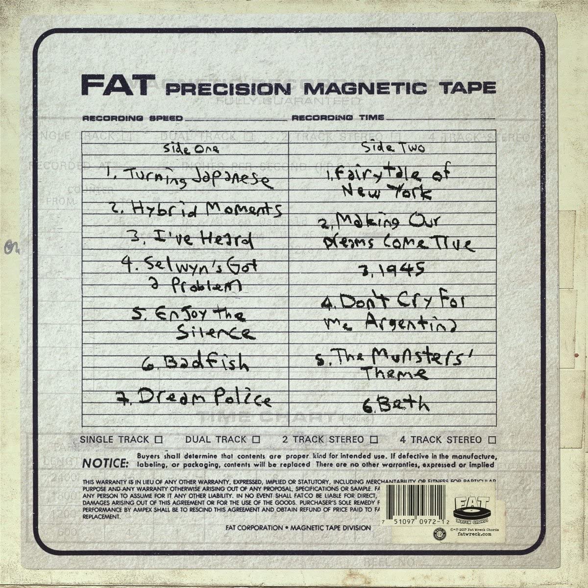 No Use For A Name/Rarities Vol. 1: The Covers [LP]