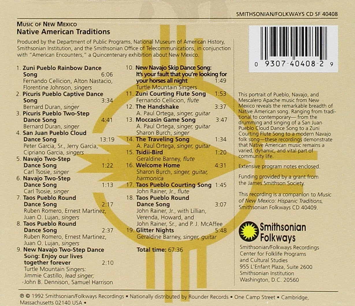 Smithsonian Folkways/Music Of New Mexico [CD]