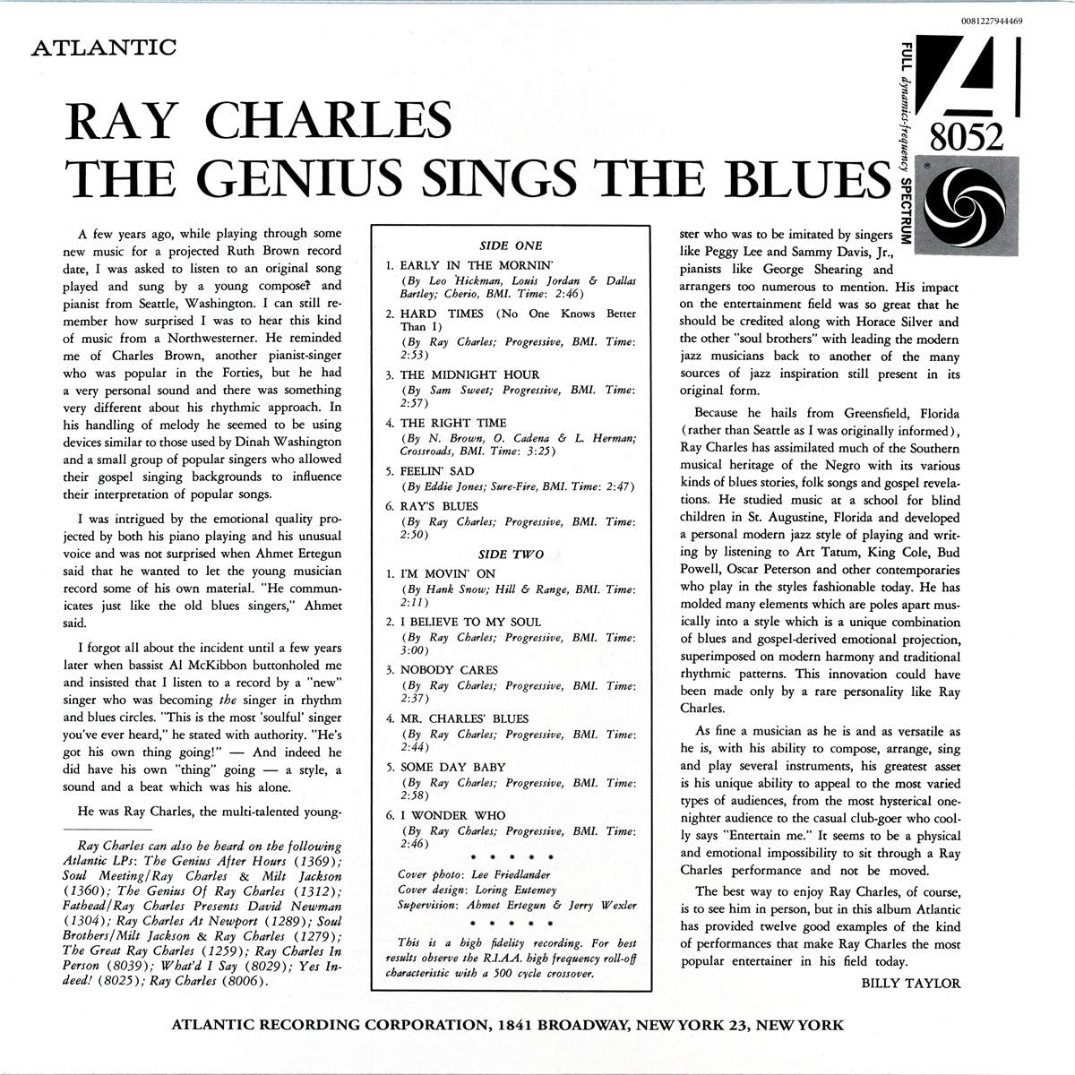 Charles, Ray/Sings The Blues - Mono [LP]