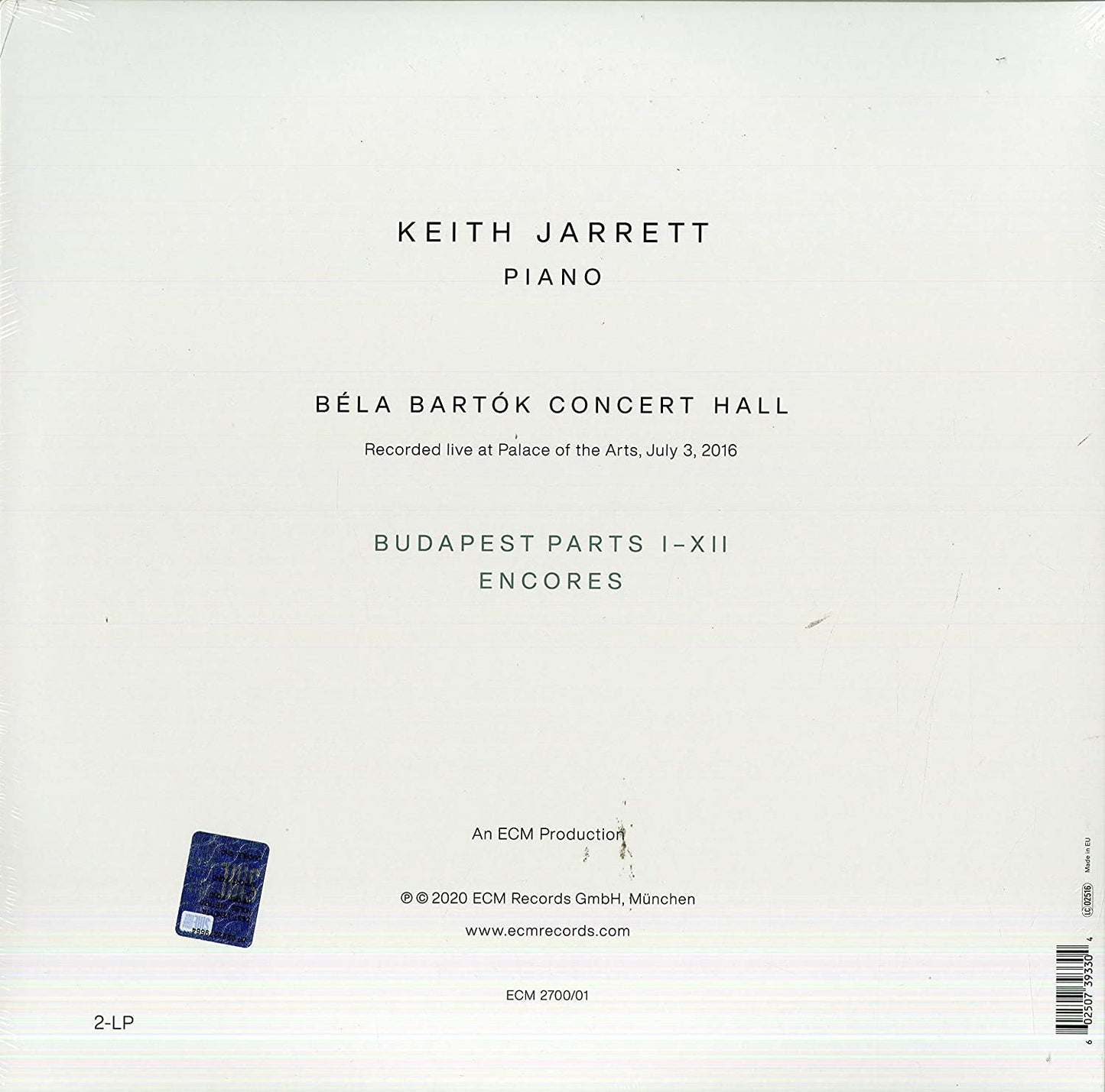 Jarrett, Keith/Budapest Concert [LP]