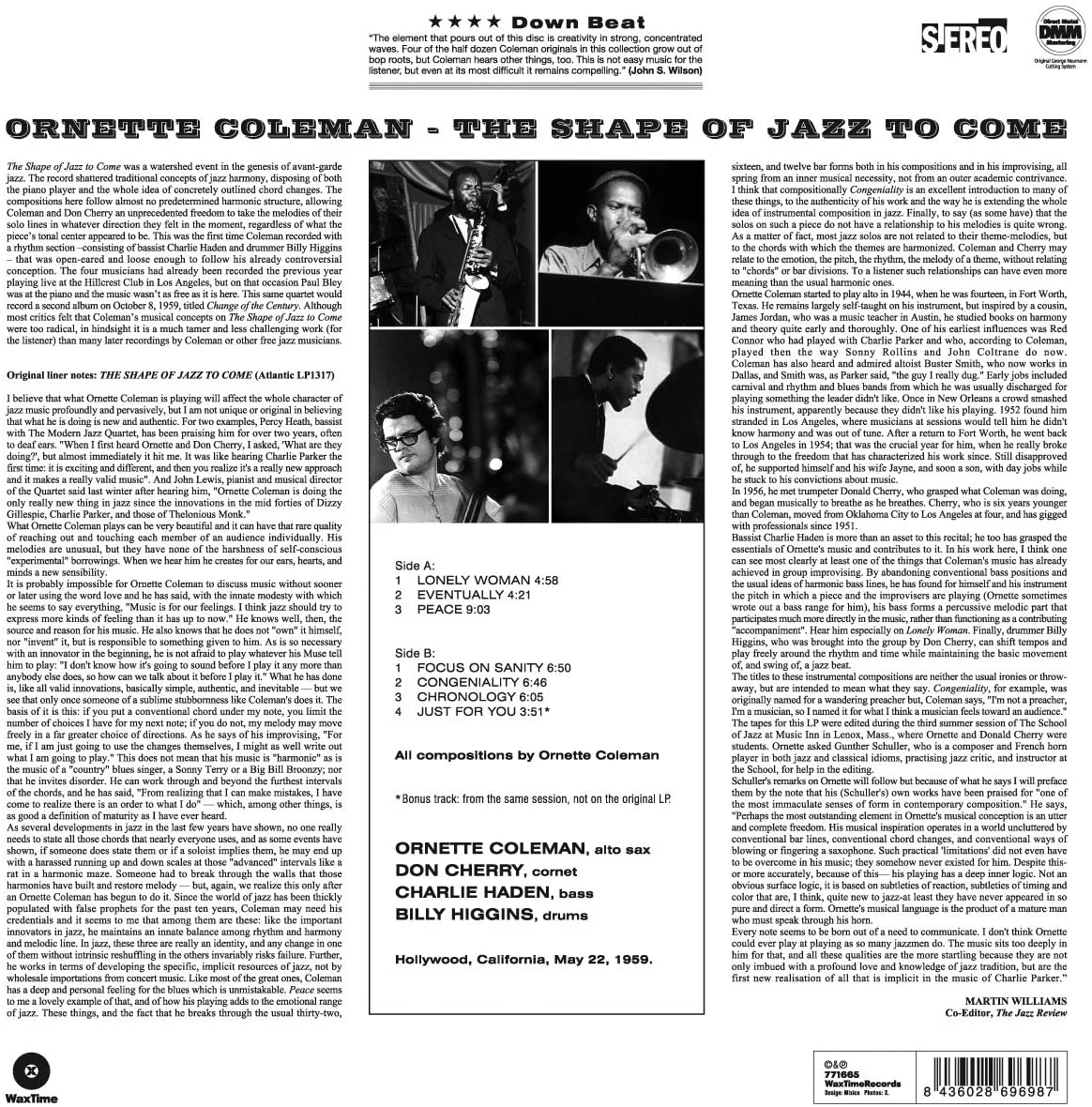Coleman, Ornette/The Shape Of Jazz To Come [LP]