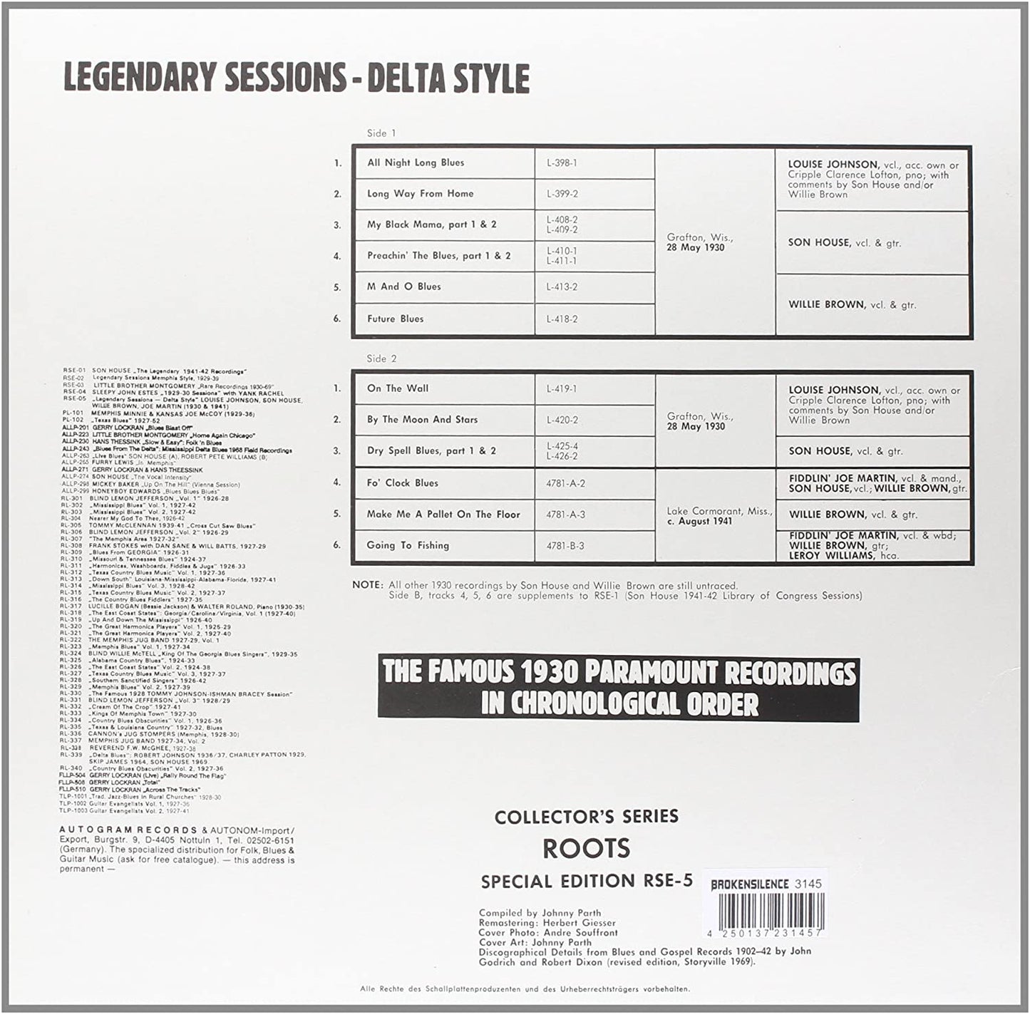 Legendary Sessions/Delta Style [LP]
