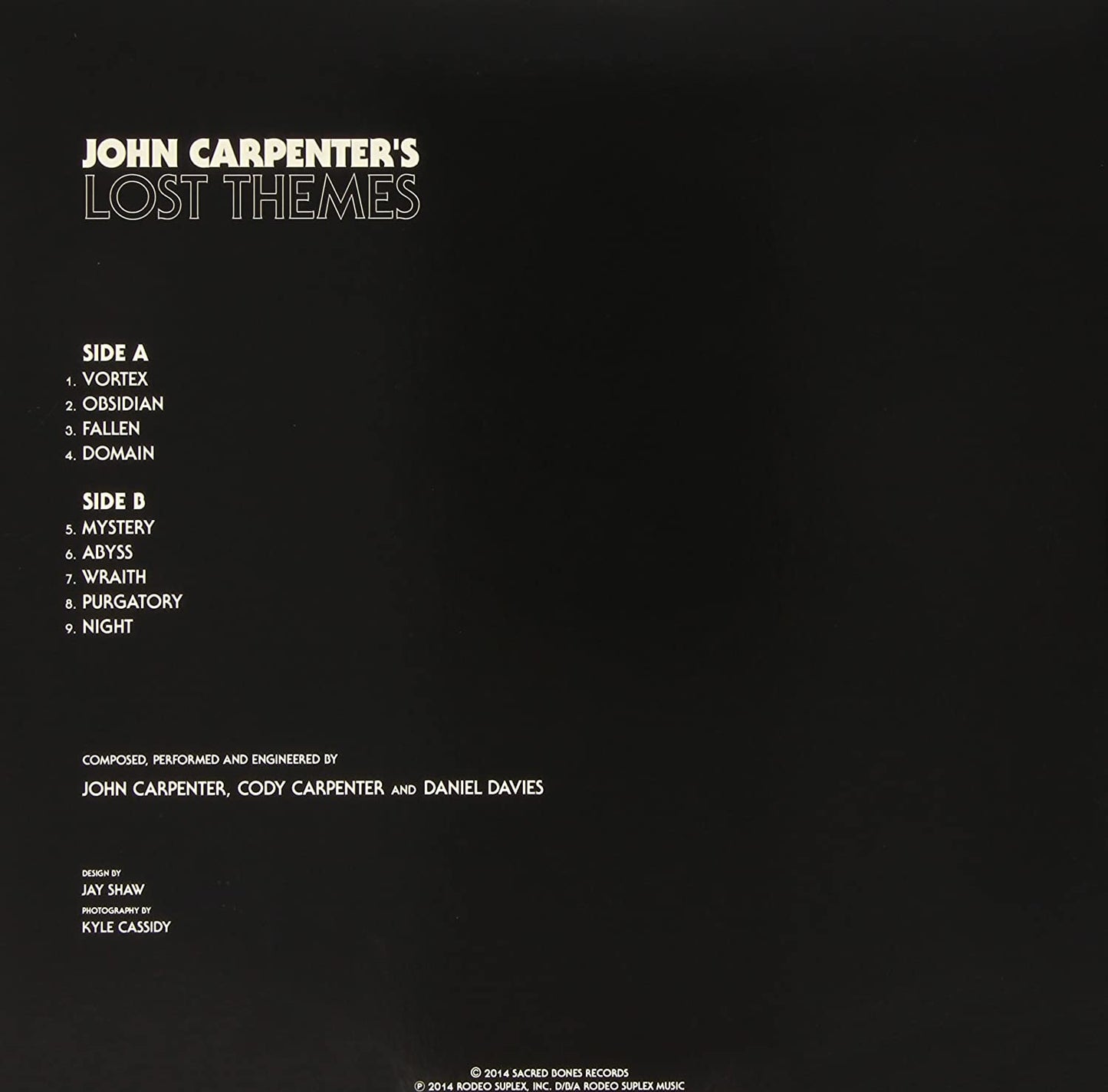 Carpenter, John/Lost Themes I [LP]