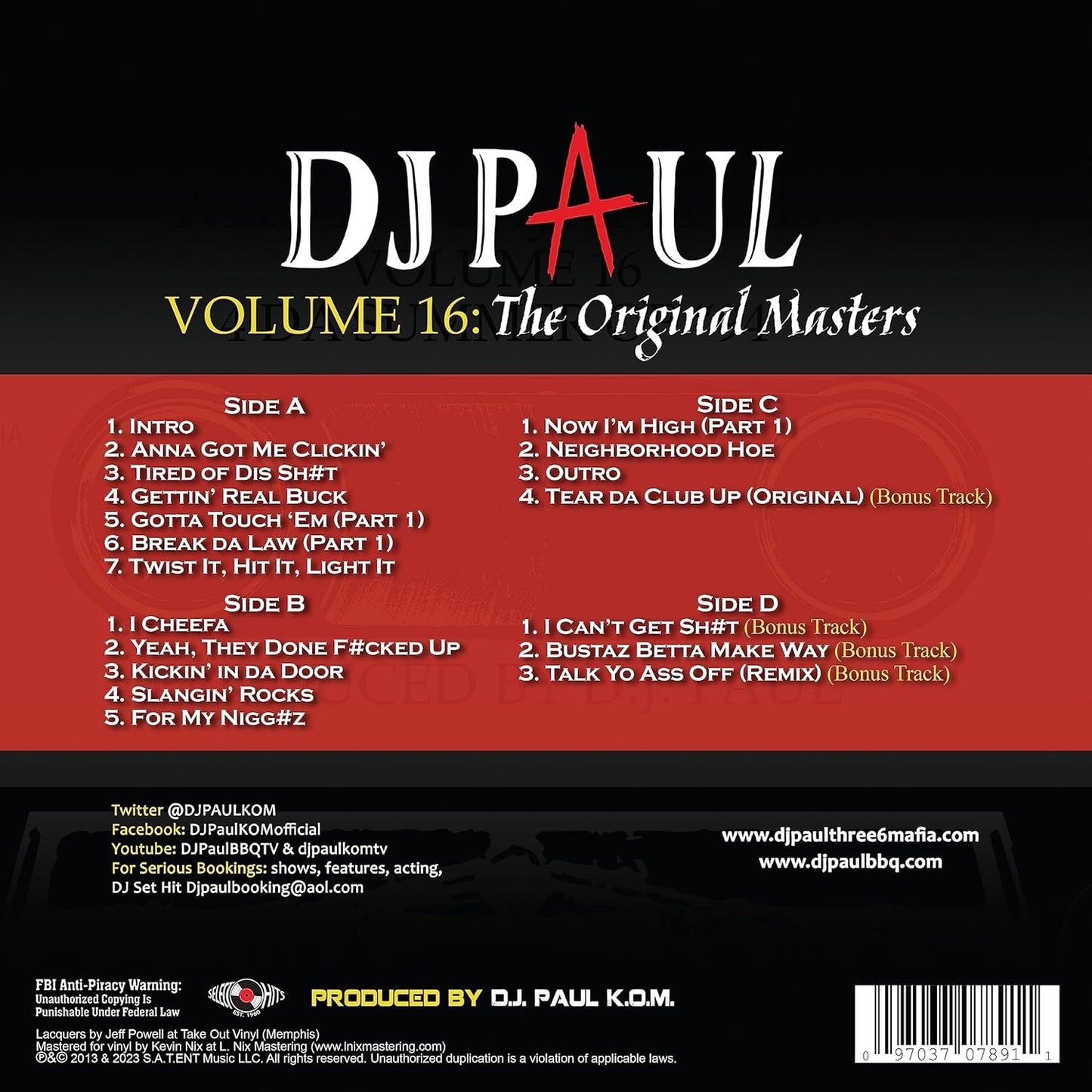 DJ Paul/Original Masters Vol. 16: 4 Da Summer of '94 (Lemonade Yellow) [LP]