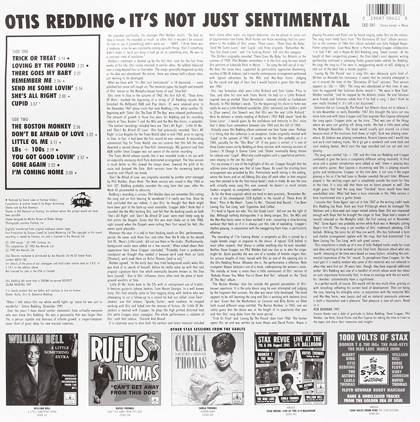 Redding, Otis/The Unheard Otis: It's Not Just Sentimental [LP]