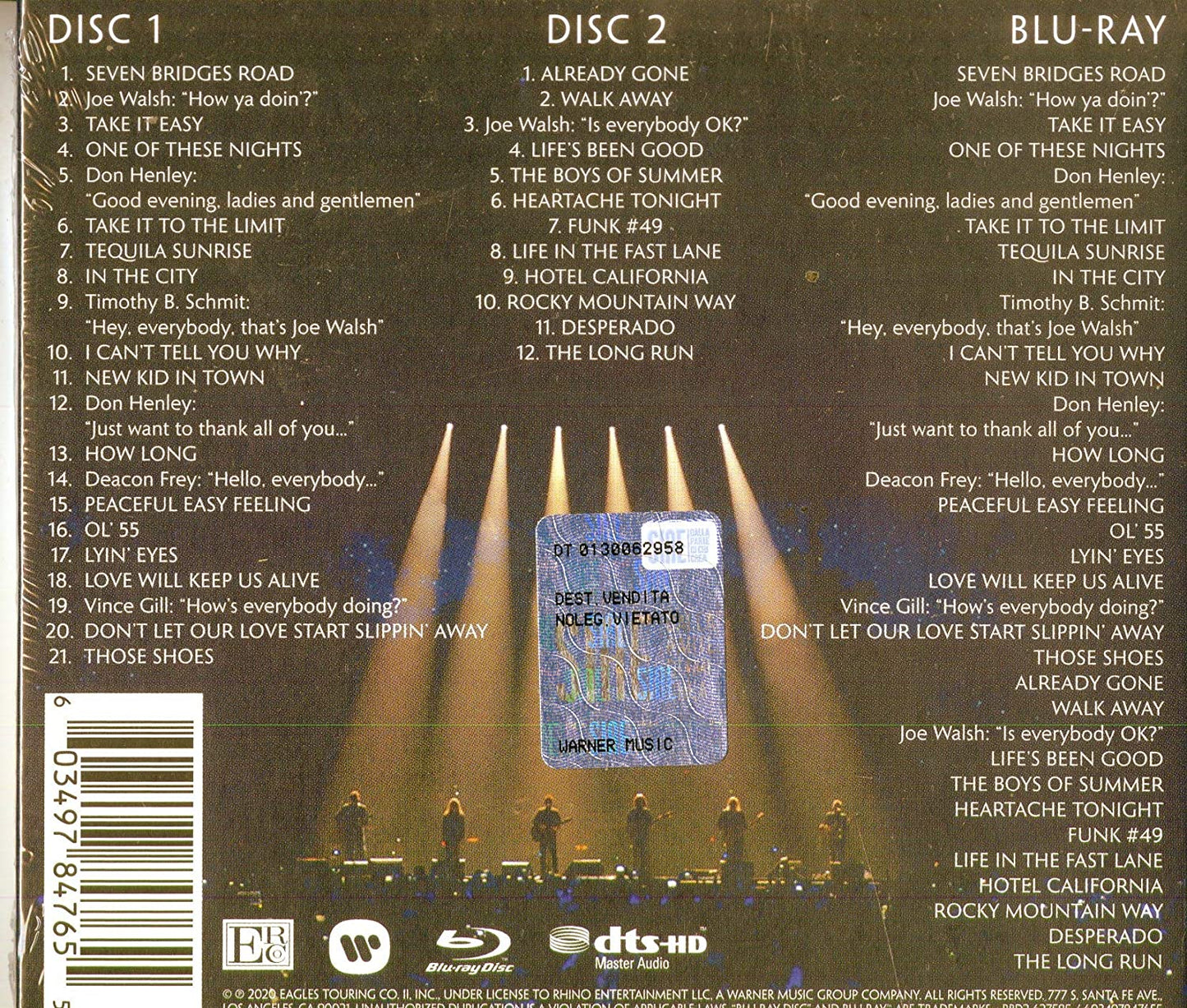 Eagles, The/Live From The Forum MMXVIII (2CD + Bluray)