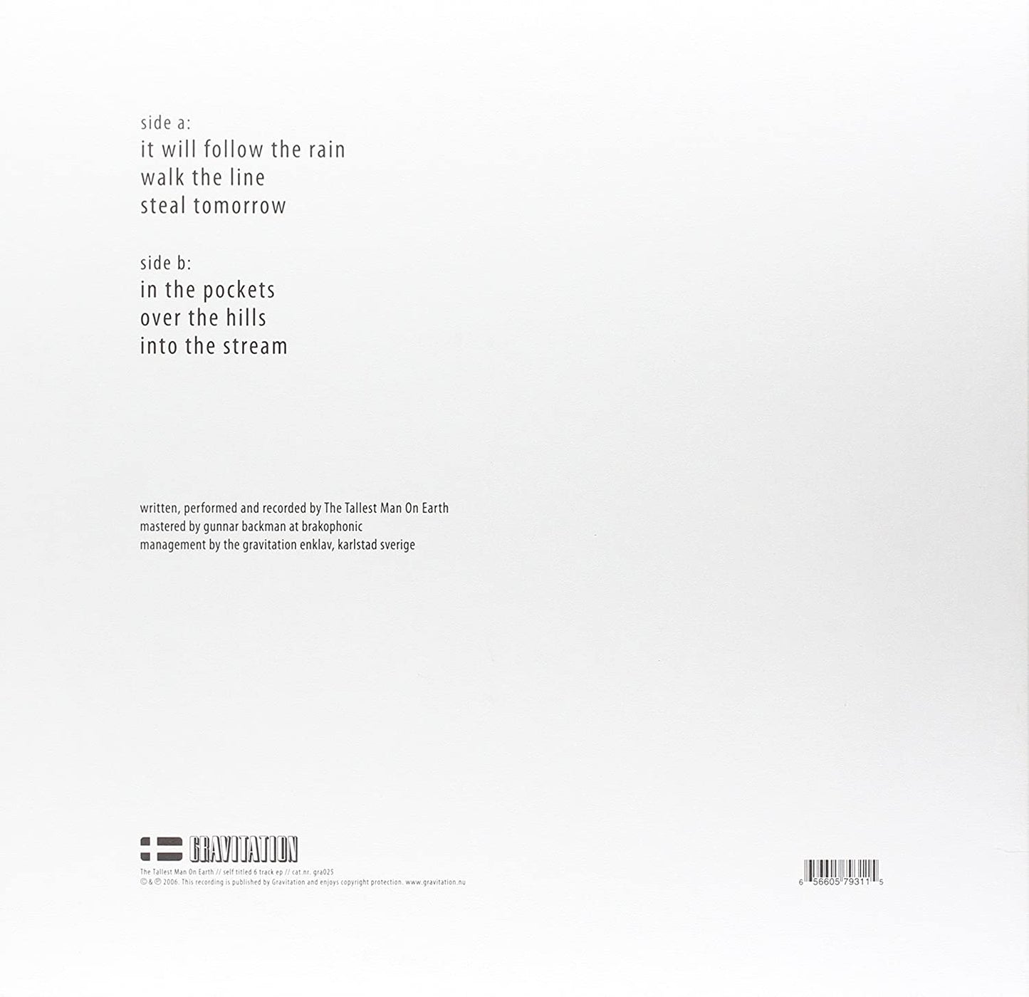 Tallest Man On Earth, The/Tallest Man On Earth [LP]