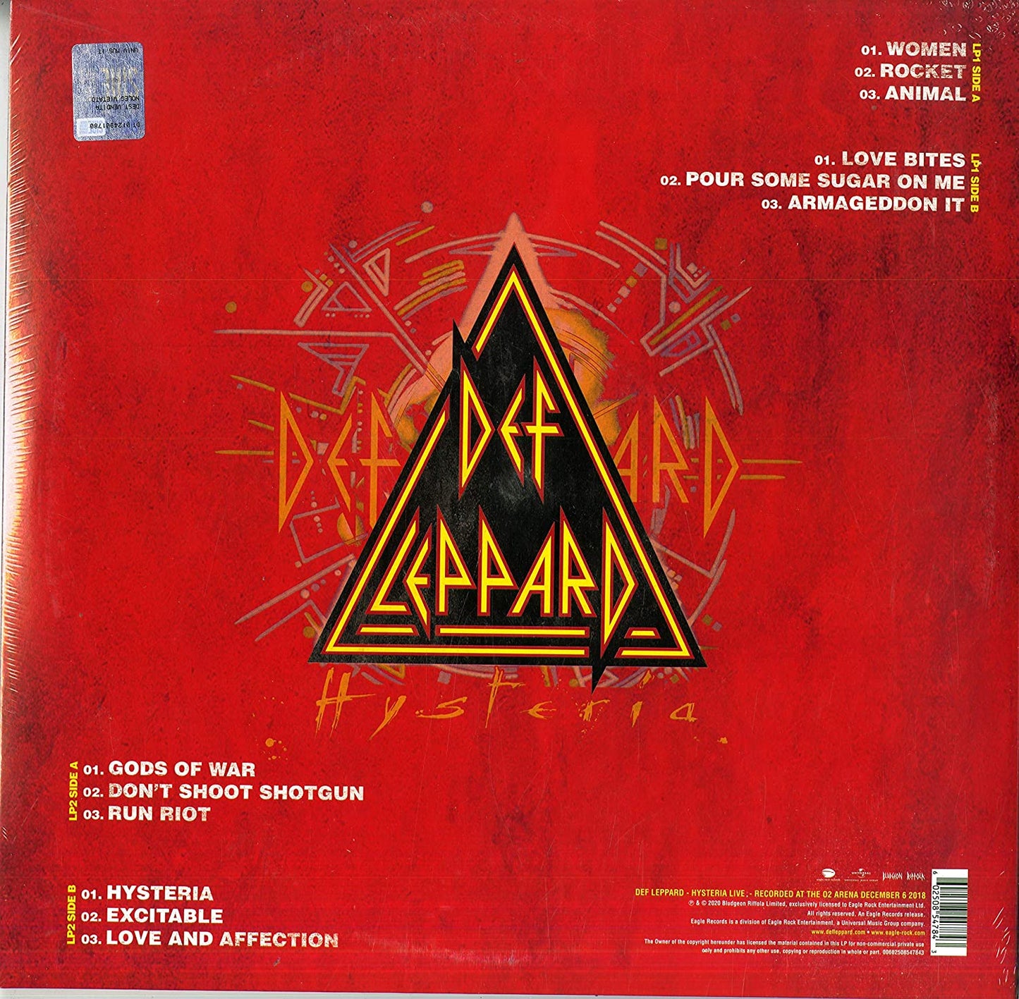 Def Leppard/Hysteria Live (Clear Vinyl) [LP]