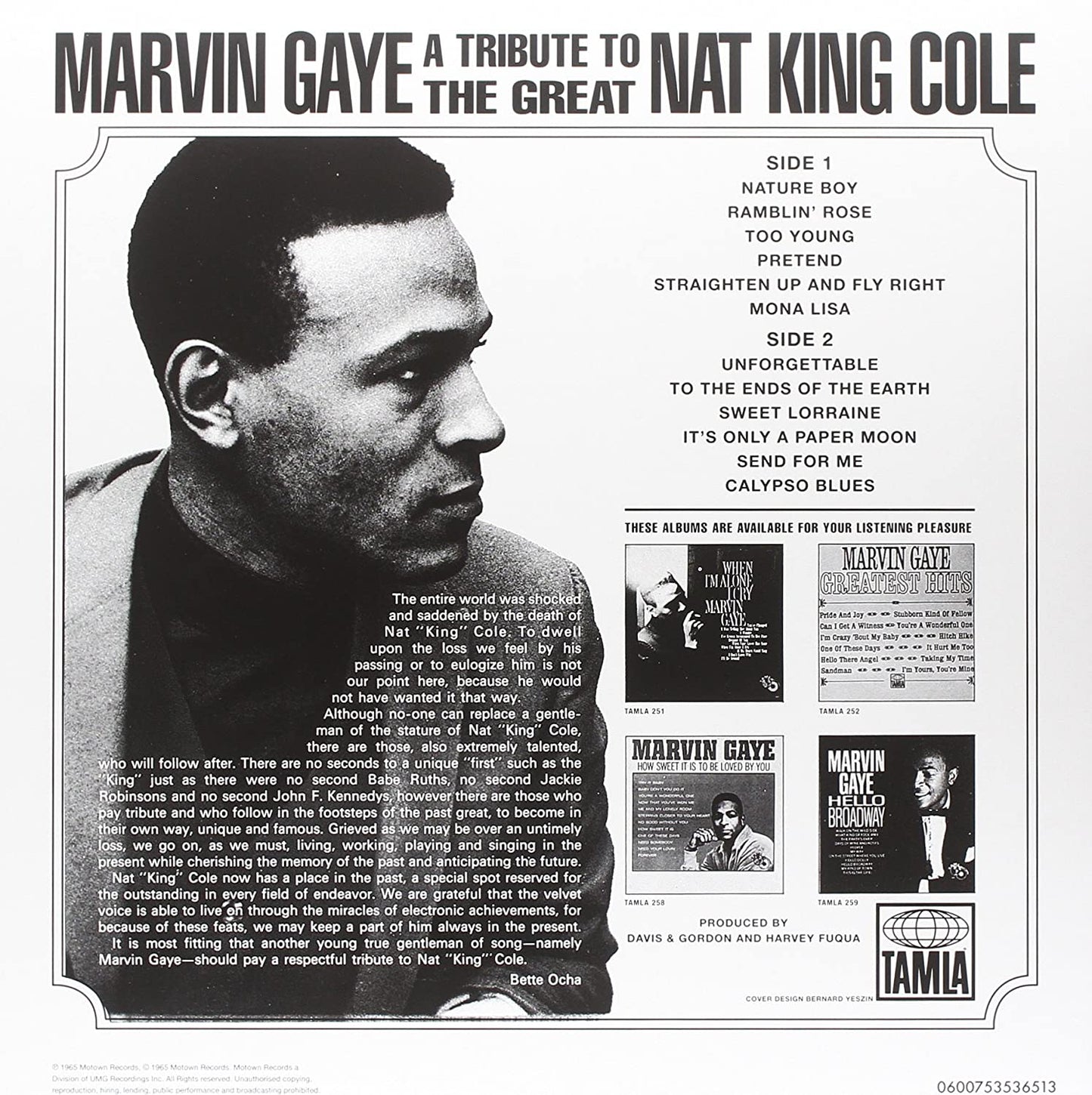 Gaye, Marvin/A Tribute To The Great Nat King Cole [LP]