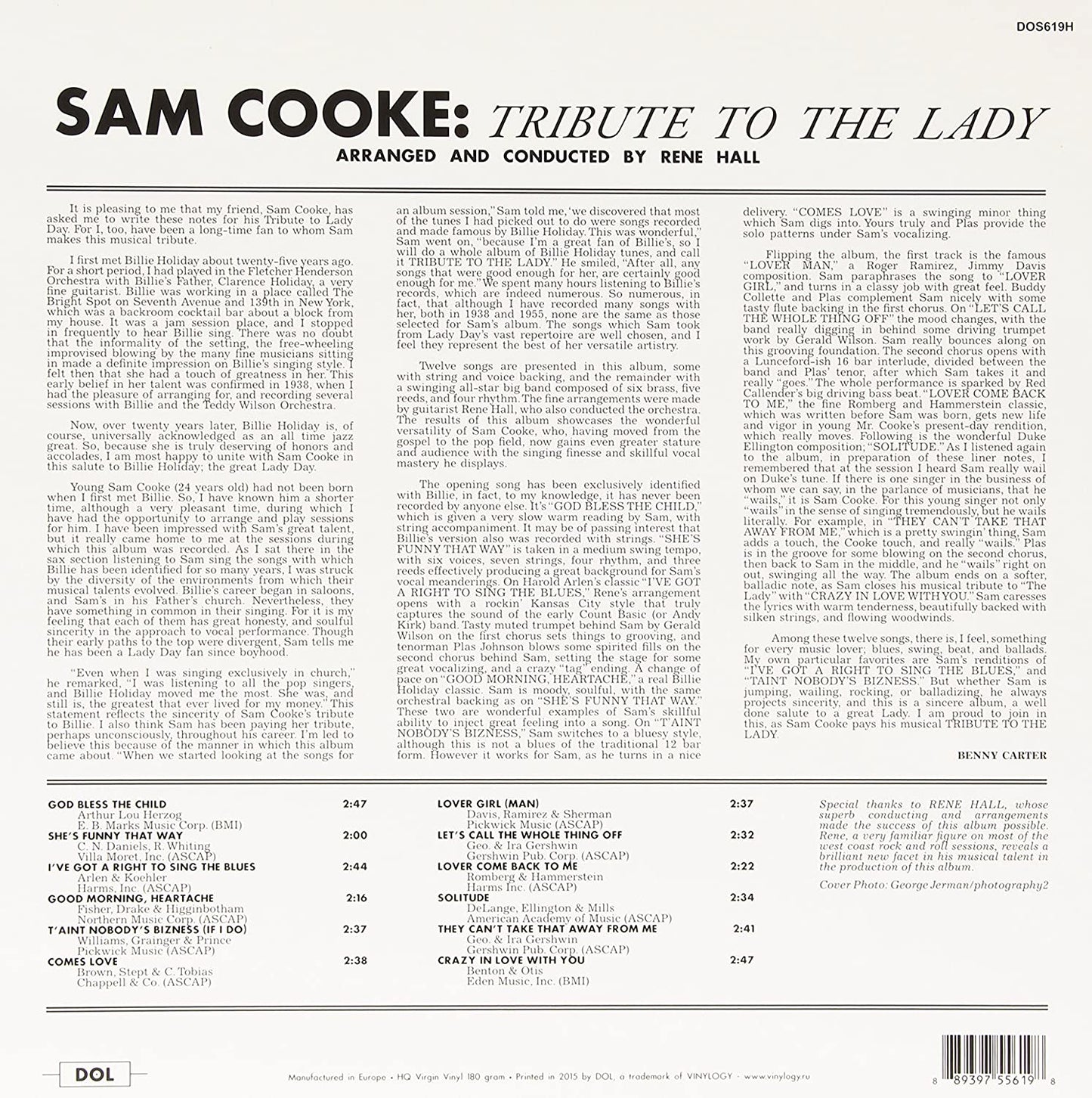 Cooke, Sam/A Tribute To The Lady [LP]