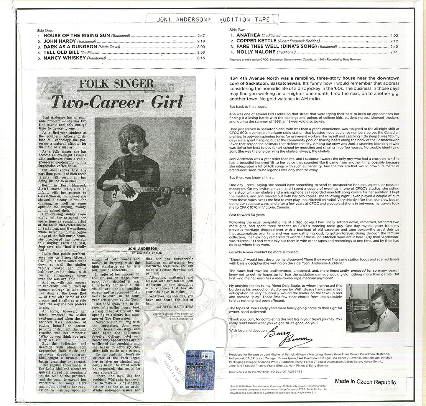 Mitchell, Joni/Early Joni [LP]