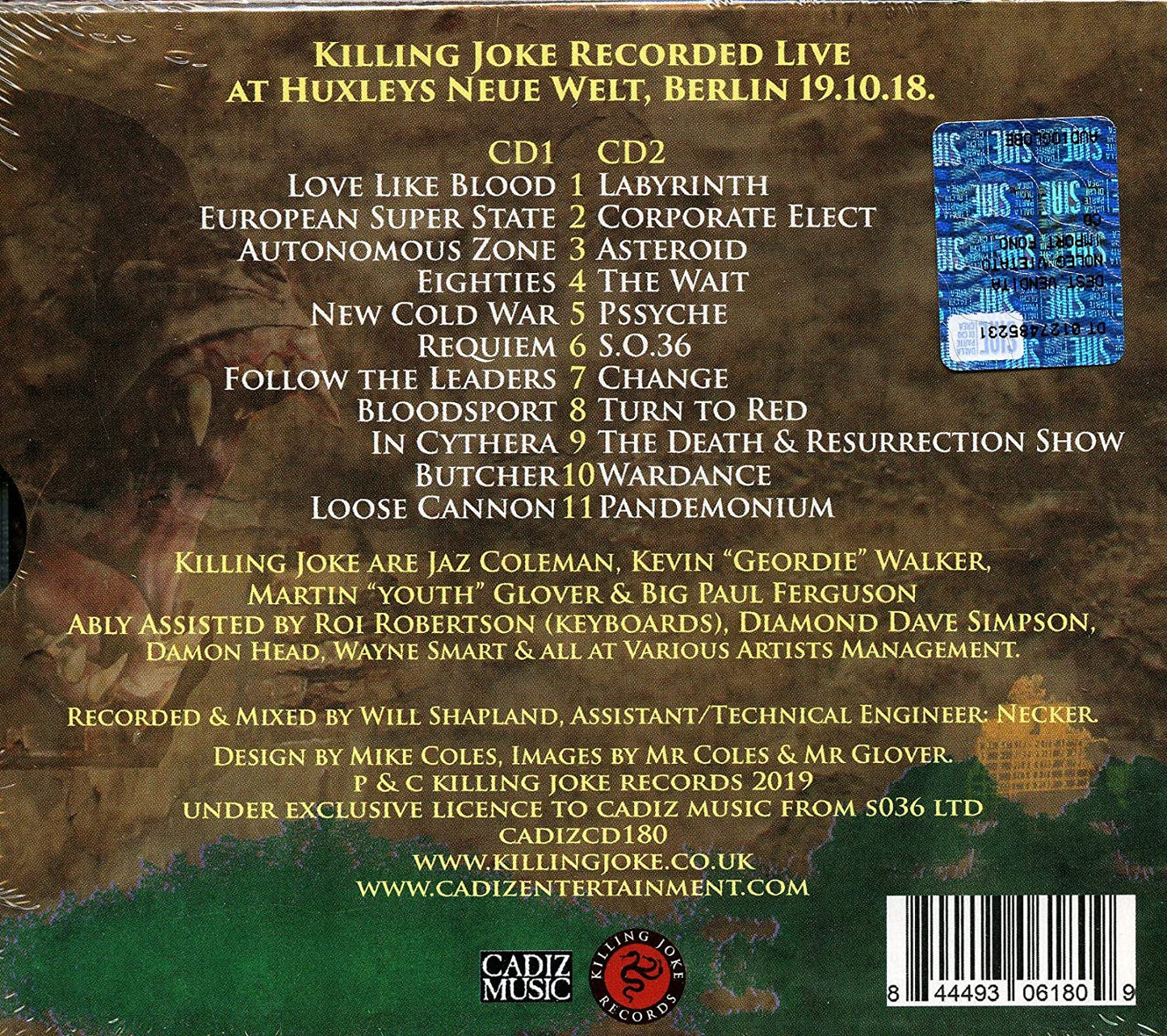 Killing Joke/Live In Berlin [CD]