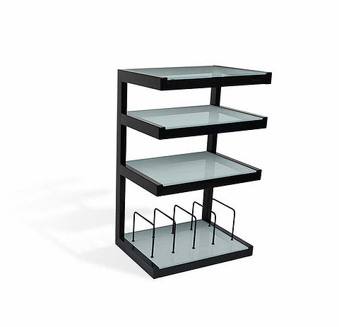 NorStone Audio Tower - Black Finish, Frosted Glass